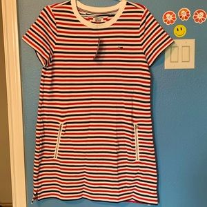 Tommy Hilfiger striped dress ,two zips half sleeve